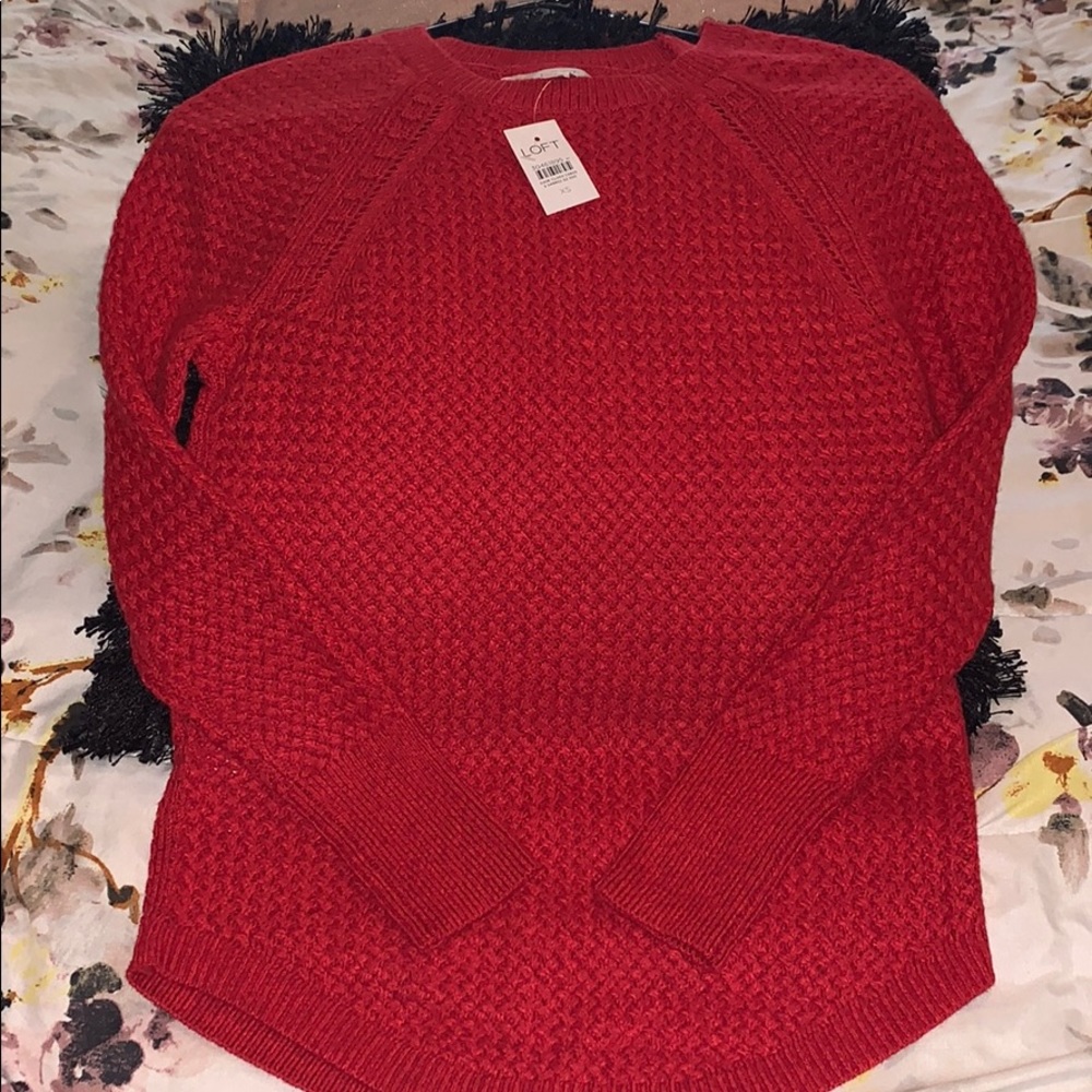 Red knit sweater